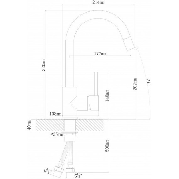 Смеситель для кухни Florentina Альфа FL 313.01H.1123.105, коричневый, Цвет производителя: коричневый - 3 Смеситель для кухни Florentina Альфа FL 313.01H.1123.105, коричневый, Цвет производителя: коричневый фото 3