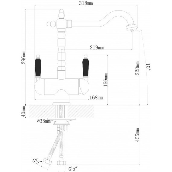 Смеситель для кухни Florentina Ария 333.24H.2113.710, золото, Цвет производителя: золото - 4 Смеситель для кухни Florentina Ария 333.24H.2113.710, золото, Цвет производителя: золото фото 4