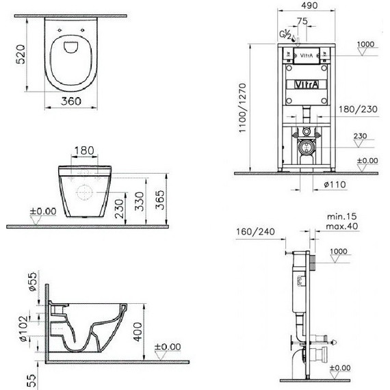 Инсталляция с подвесным унитазом Vitra S50 5 в 1 9003B003-7201 - 4 Инсталляция с подвесным унитазом Vitra S50 5 в 1 9003B003-7201 фото 4