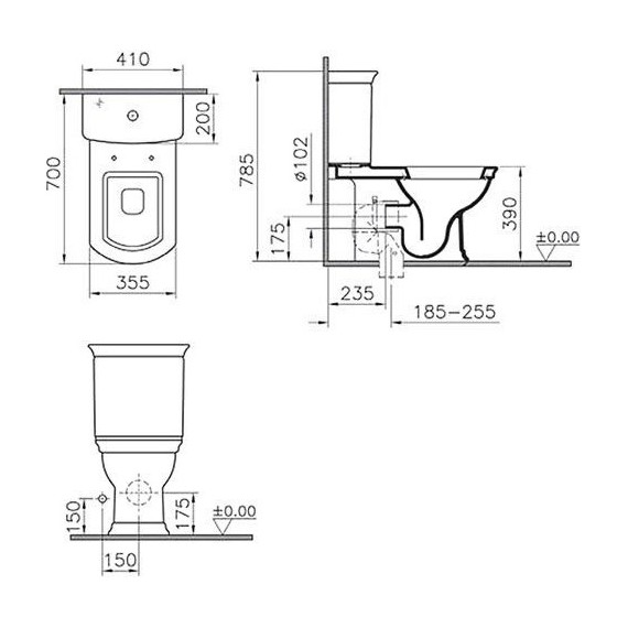 Унитаз-компакт VITRA SERENADA 9722B003-7203 с крышкой микролифт фото 5
