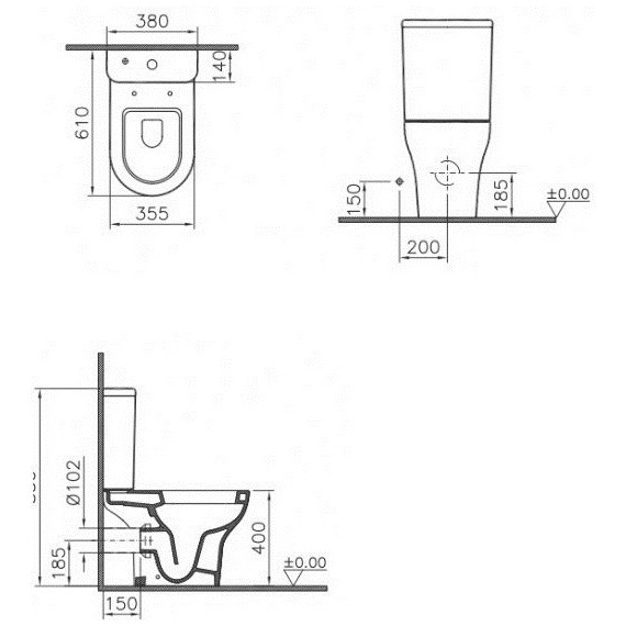 Унитаз приставной Vitra Zentrum Rim-Ex 9824B003-7207 с крышкой микролифт - 6 Унитаз приставной Vitra Zentrum Rim-Ex 9824B003-7207 с крышкой микролифт фото 6