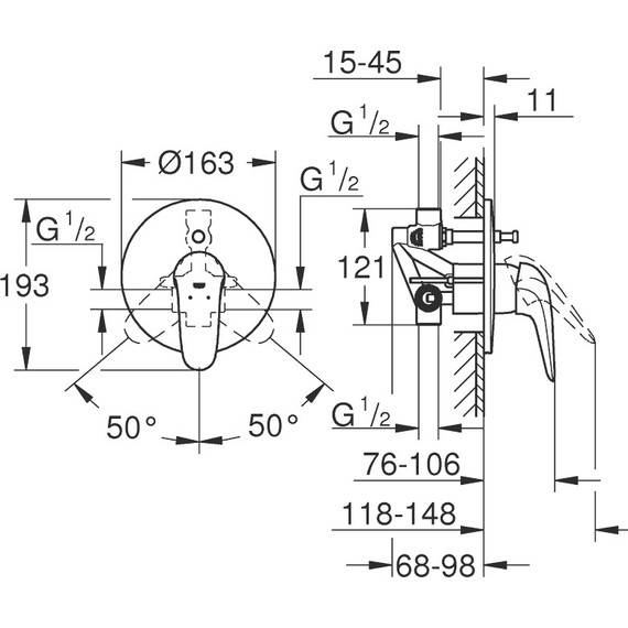 Смеситель для ванны Grohe Eurostyle 2015 Solid 23730003 фото 2