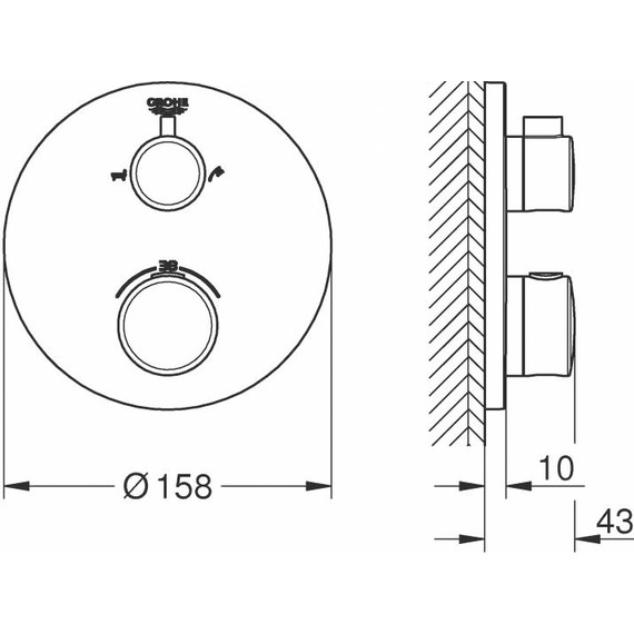 Смеситель для ванны с термостатом Grohe Grohtherm 24077000 фото 3