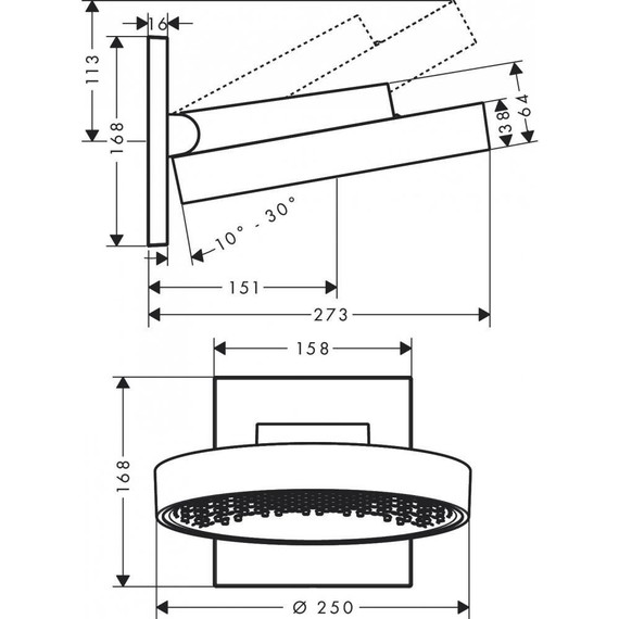 Верхний душ Hansgrohe Rainfinity 250 1jet 26226700, белый матовый фото 4