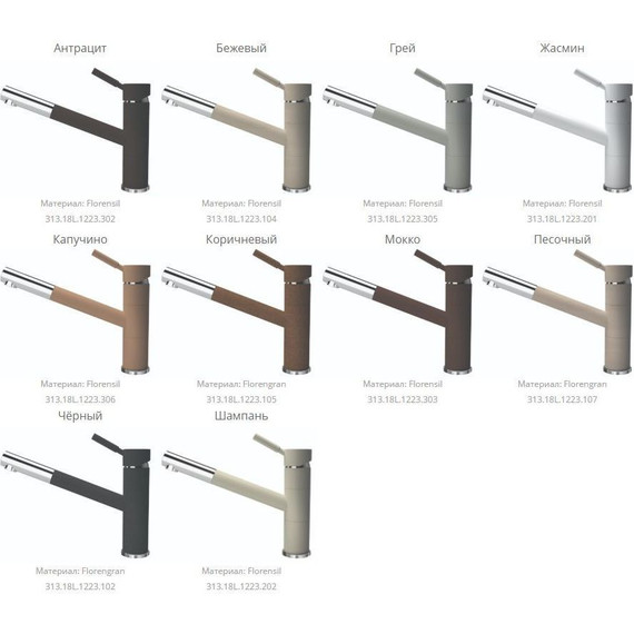 Смеситель для кухни Florentina Фита FL 313.18L.1223.201, жасмин, Цвет производителя: жасмин фото 2