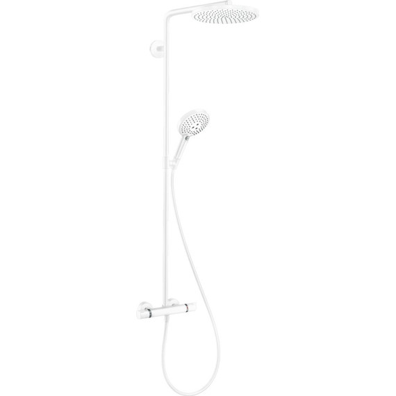 Душевая стойка с термостатом Hansgrohe Raindance Select S Showerpipe 240 1jet PowderRain 27633700, белый фото 