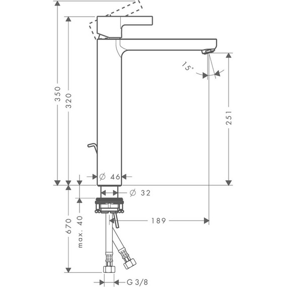 Смеситель для раковины высокий Hansgrohe Metris S 31022000 фото 2