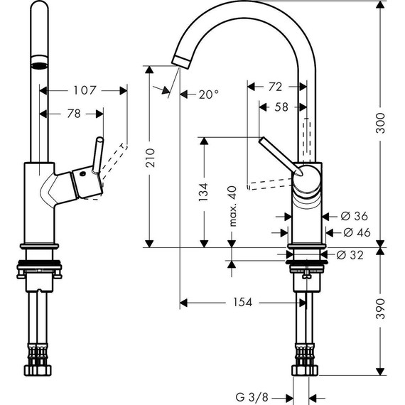 Смеситель для раковины Hansgrohe Talis 32080000 фото 3