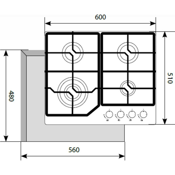 Газовая варочная поверхность Lex GVG 640-1 BL CHAO000176 - 9 Газовая варочная поверхность Lex GVG 640-1 BL CHAO000176 фото 9