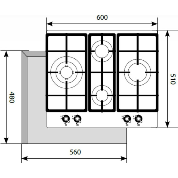 Газовая варочная поверхность Lex GVG 643C BL CHAO000201 фото 10