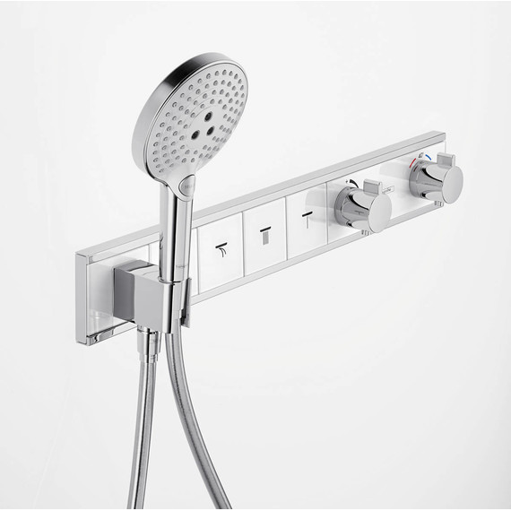 Смеситель для душа с термостатом Hansgrohe RainSelect 15357400, белый/хром - 2 Смеситель для душа с термостатом Hansgrohe RainSelect 15357400, белый/хром фото 2
