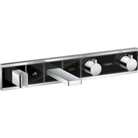 Смеситель для ванны с термостатом Hansgrohe RainSelect 15359600, черный/хром фото 