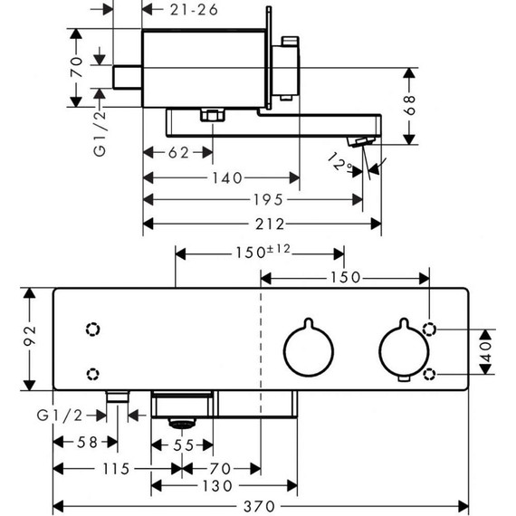 Смеситель для ванны с термостатом Hansgrohe ShowerTablet 350 13107000 фото 4