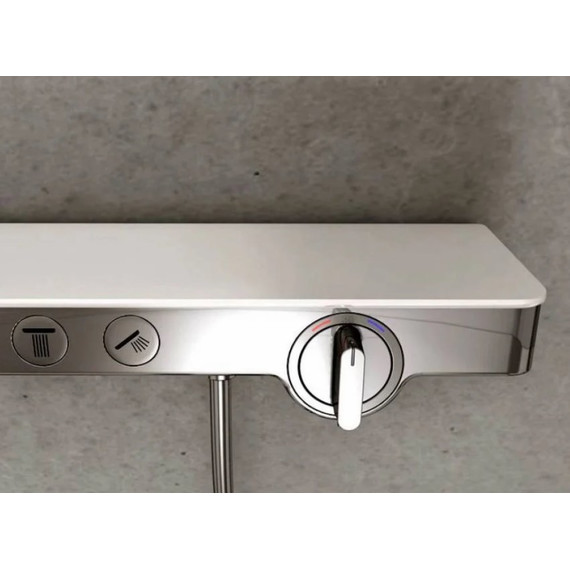 Смеситель для душа с термостатом Hansgrohe ShowerTablet Select 700 13184400, белый/хром - 4 Смеситель для душа с термостатом Hansgrohe ShowerTablet Select 700 13184400, белый/хром фото 4