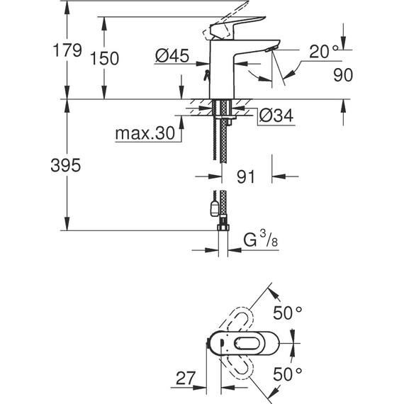 Смеситель для раковины Grohe BauLoop 23336000 фото 2
