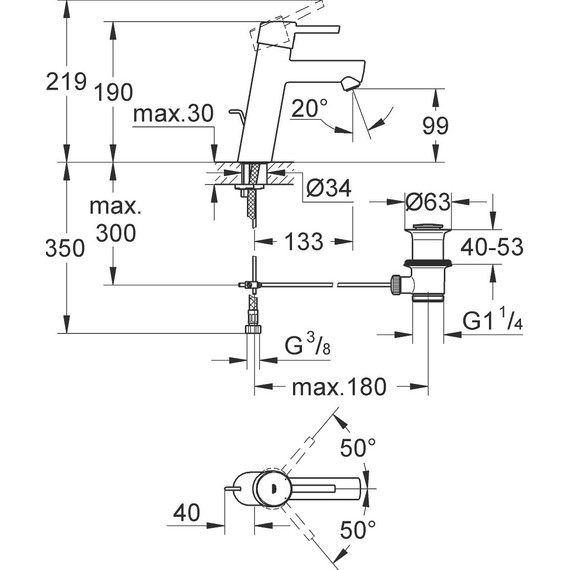 Смеситель для раковины Grohe Concetto 23450001 фото 5