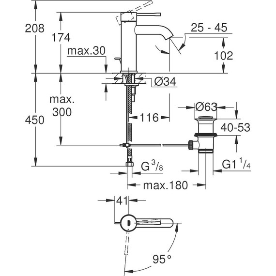 Смеситель для раковины Grohe Essence New 23591001 фото 4