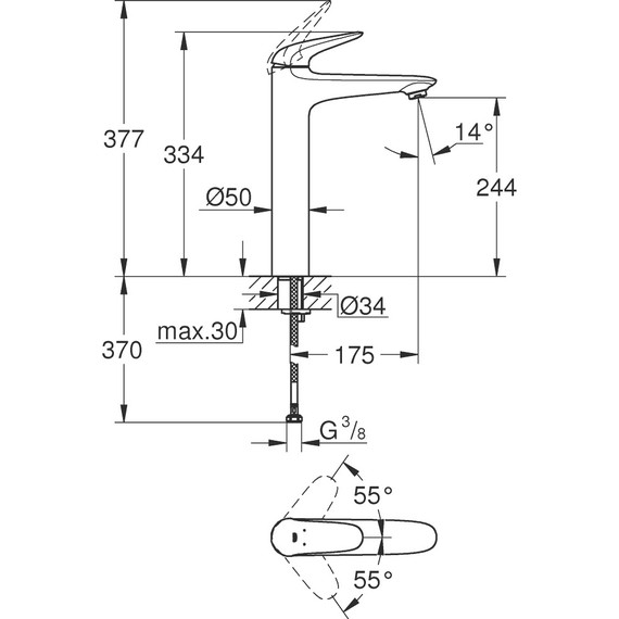 Смеситель для раковины высокий Grohe Eurostyle 23719003 - 6 Смеситель для раковины высокий Grohe Eurostyle 23719003 фото 6