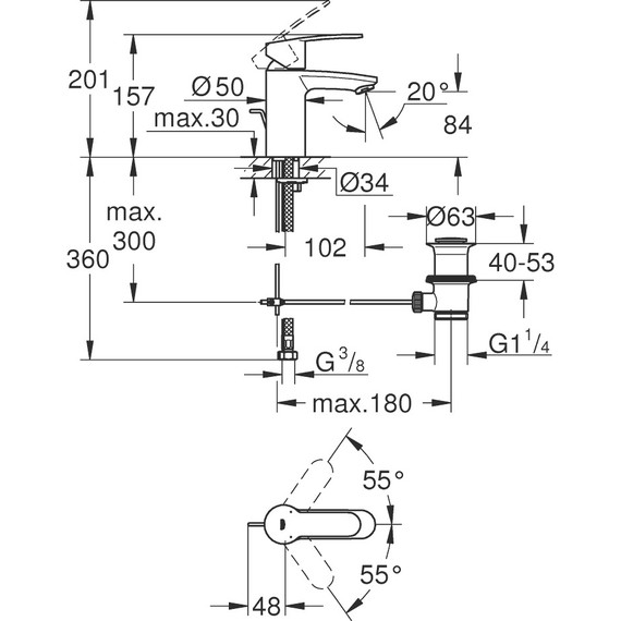Смеситель для раковины Grohe Eurostyle Cosmopolitan 3355220E фото 6
