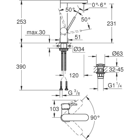 Смеситель для раковины Grohe Plus 23873003 фото 3