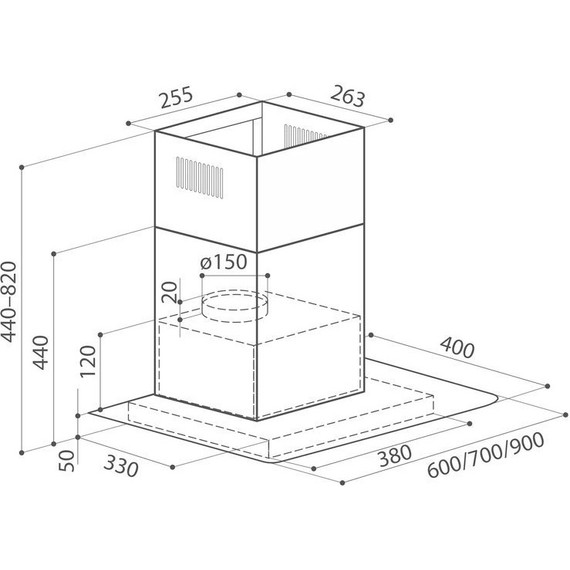 Вытяжка Lex Apollo N 600 Inox CHAT000040 (прозрачное стекло) фото 5