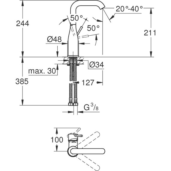 Смеситель для раковины Grohe Essence New 23541001 фото 2