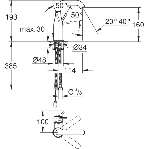 Смеситель для раковины Grohe Essence New 23480001 фото 3