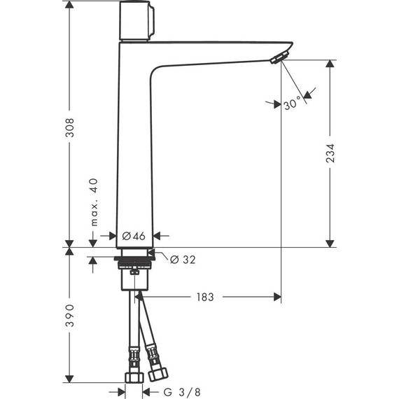 Смеситель для раковины высокий Hansgrohe Talis Select E 240 71753000 фото 5