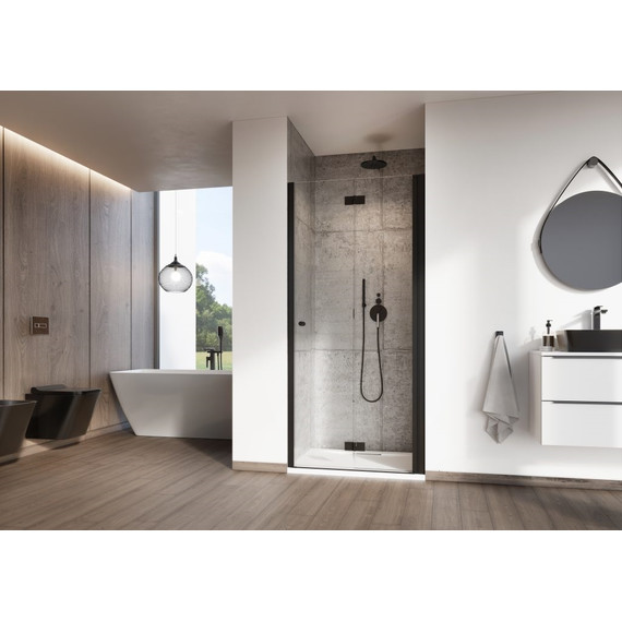 Душевая дверь Radaway Nes 8 Black DWB 80 см 10079080-54-01R (стекло 8 мм), черный/прозрачное фото 2