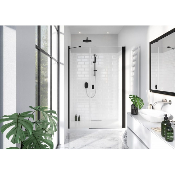 Душевая дверь Radaway Nes 8 Black DWS 130 см 10078110-54-01R (стекло 8 мм), черный/прозрачное фото 2