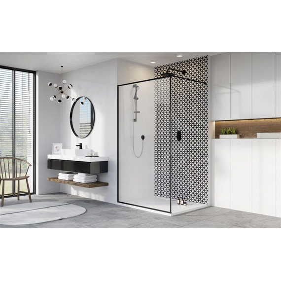 Душевая перегородка Radaway Modo X Black II Frame 95х200 см 389295-54-56 (стекло 10 мм), черный/прозрачное фото 2