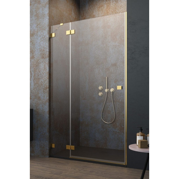 Душевая дверь Radaway Essenza Pro Gold DWJ 130 см 10099130-09-01L, золото/прозрачное фото 