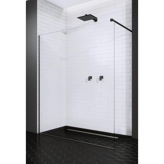 Душевая перегородка Radaway Modo X Black II 155х200 см 389355-54-01 (стекло 10 мм), черный/прозрачное фото 