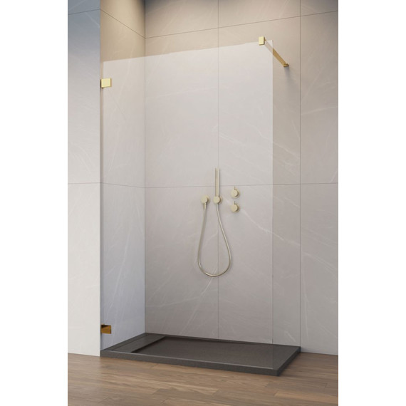 Душевая перегородка Radaway Essenza Pro Gold Walk-in 130х200 см 10103130-09-01, золото/прозрачное фото 