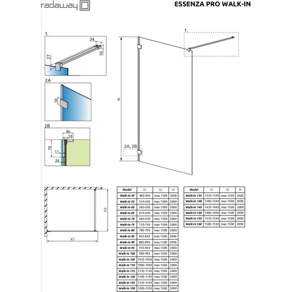 Душевая перегородка Radaway Essenza Pro Gold Walk-in 100х200 см 10103100-09-01, золото/прозрачное - 7 Душевая перегородка Radaway Essenza Pro Gold Walk-in 100х200 см 10103100-09-01, золото/прозрачное фото 7
