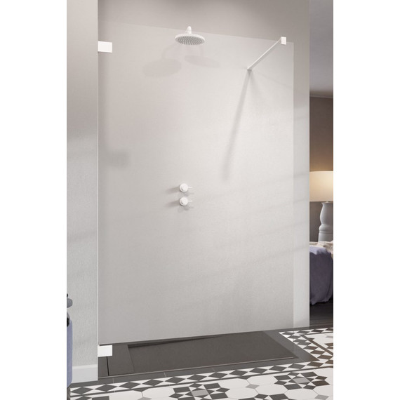Душевая перегородка Radaway Essenza Pro White Walk-in 160х200 см 10103160-04-01, белый/прозрачное фото 