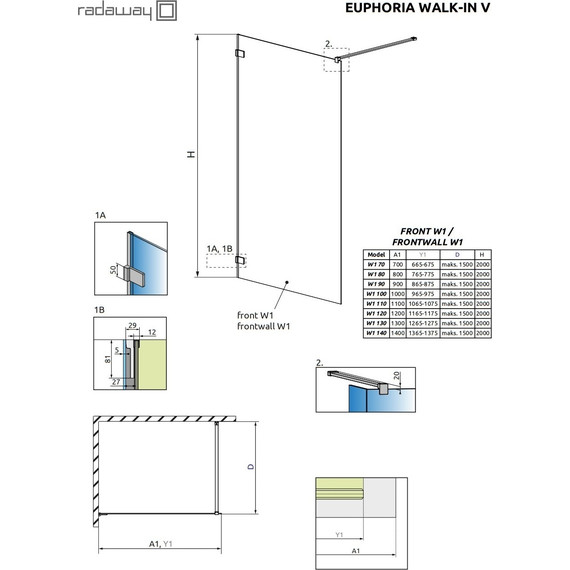 Душевая перегородка Radaway Euphoria Walk-in V 70х200 см 383117-01-01 (стекло 8 мм), хром/прозрачное фото 9