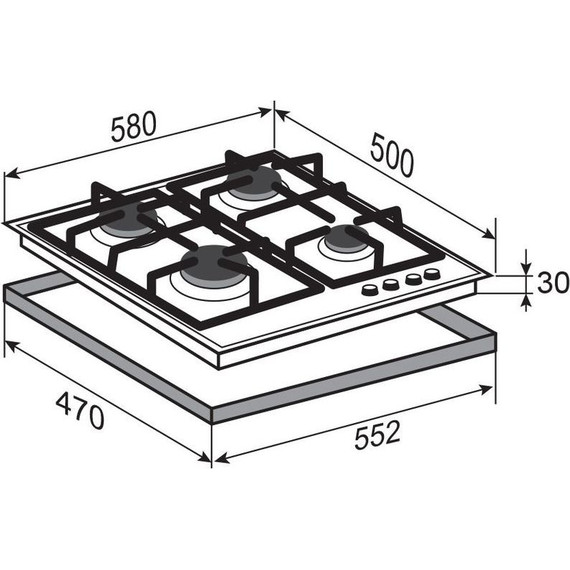 Газовая варочная поверхность Zigmund & Shtain G 12.6 X фото 3