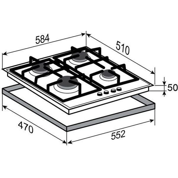 Газовая варочная поверхность Zigmund & Shtain MN 175.61 B (чёрное стекло) фото 5