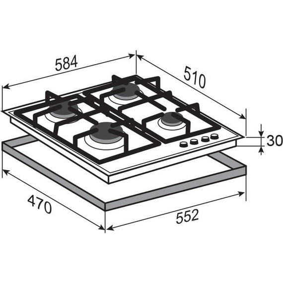 Газовая варочная поверхность Zigmund & Shtain MN 197.61 I (бежевое стекло) фото 4