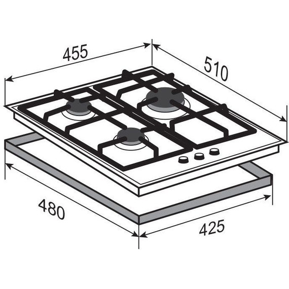 Газовая варочная поверхность Zigmund & Shtain M 23.4 W (белое стекло) фото 2