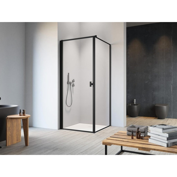 Душевое ограждение Radaway Nes 8 Black KDJ I Frame + S1 100х80 см L (стекло 8 мм), черный/прозрачное фото 2