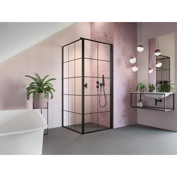 Душевое ограждение Radaway Nes Black KDJ I Factory + S1 80х80 см R, черный/прозрачное фото 2