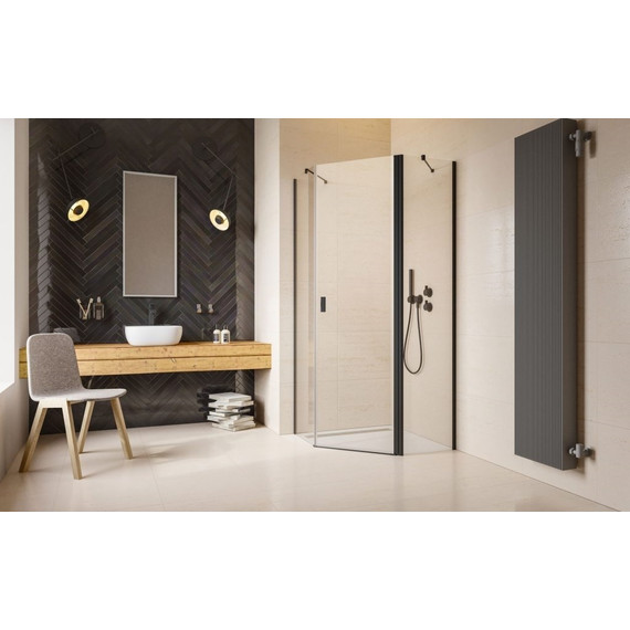 Душевое ограждение Radaway Nes Black PTJ 90х90 см R, черный/прозрачное фото 2