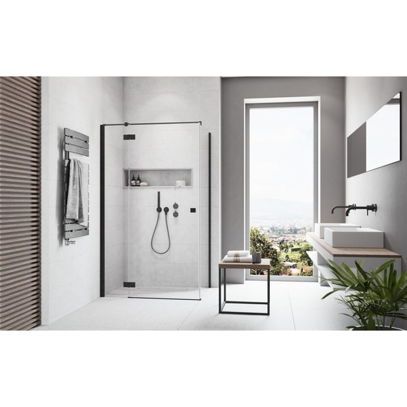 Душевое ограждение Radaway Essenza New Black KDJ 100х100 см L, черный/прозрачное фото 2