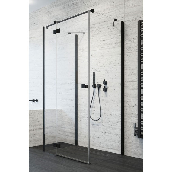 Душевое ограждение Radaway Essenza New Black KDJ+S 80х80 см L, черный/прозрачное фото 