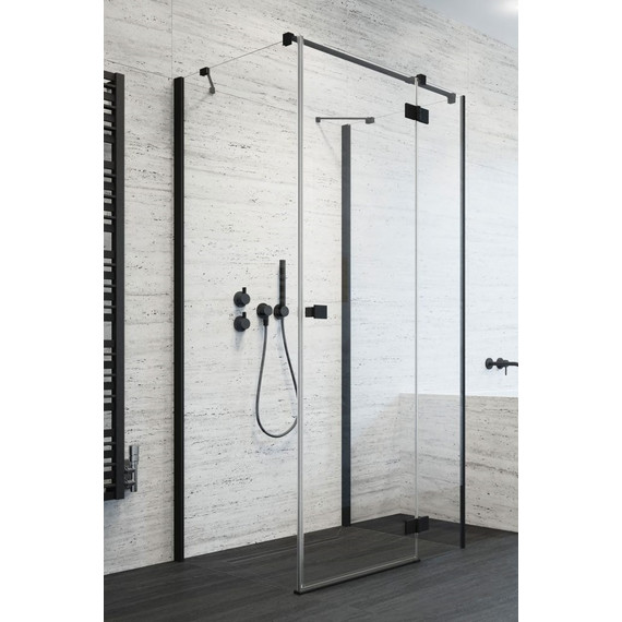 Душевое ограждение Radaway Essenza New Black KDJ+S 100х100 см R, черный/прозрачное фото 