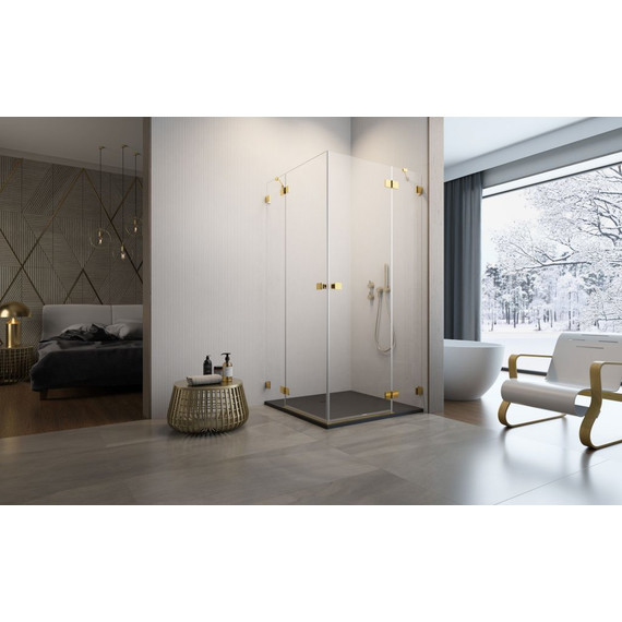 Душевое ограждение Radaway Essenza Pro Gold KDD 90х90 см, золото/прозрачное фото 2