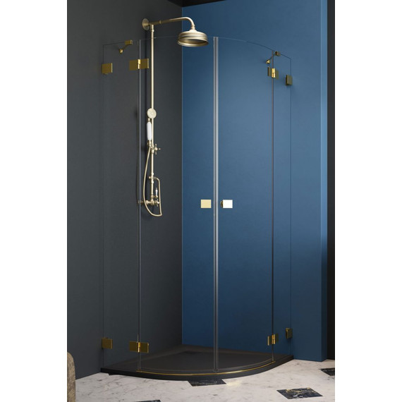 Душевое ограждение Radaway Essenza Pro Gold PDD 80х80 см, золото/прозрачное фото 
