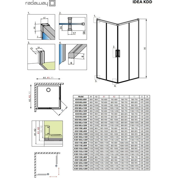 Душевое ограждение Radaway Idea Black KDD 80х80 см, черный/прозрачное фото 10